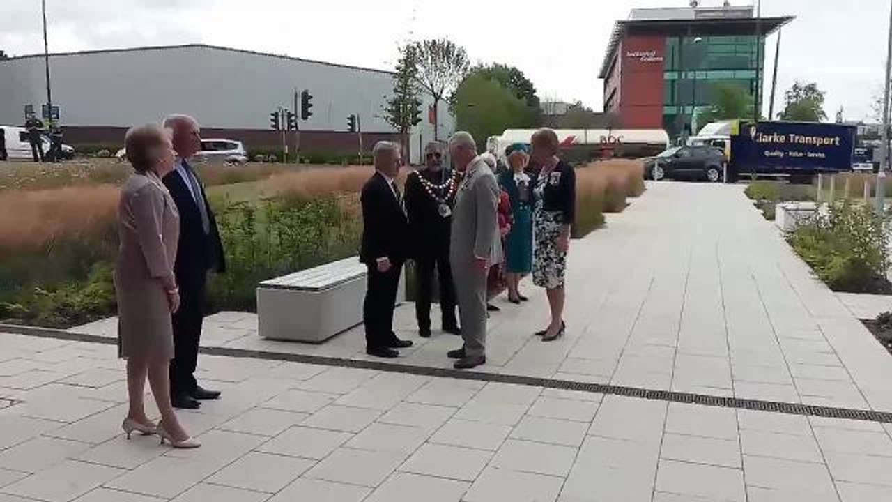 Prince Charles arriving at L3Harris Technologies in Crawley