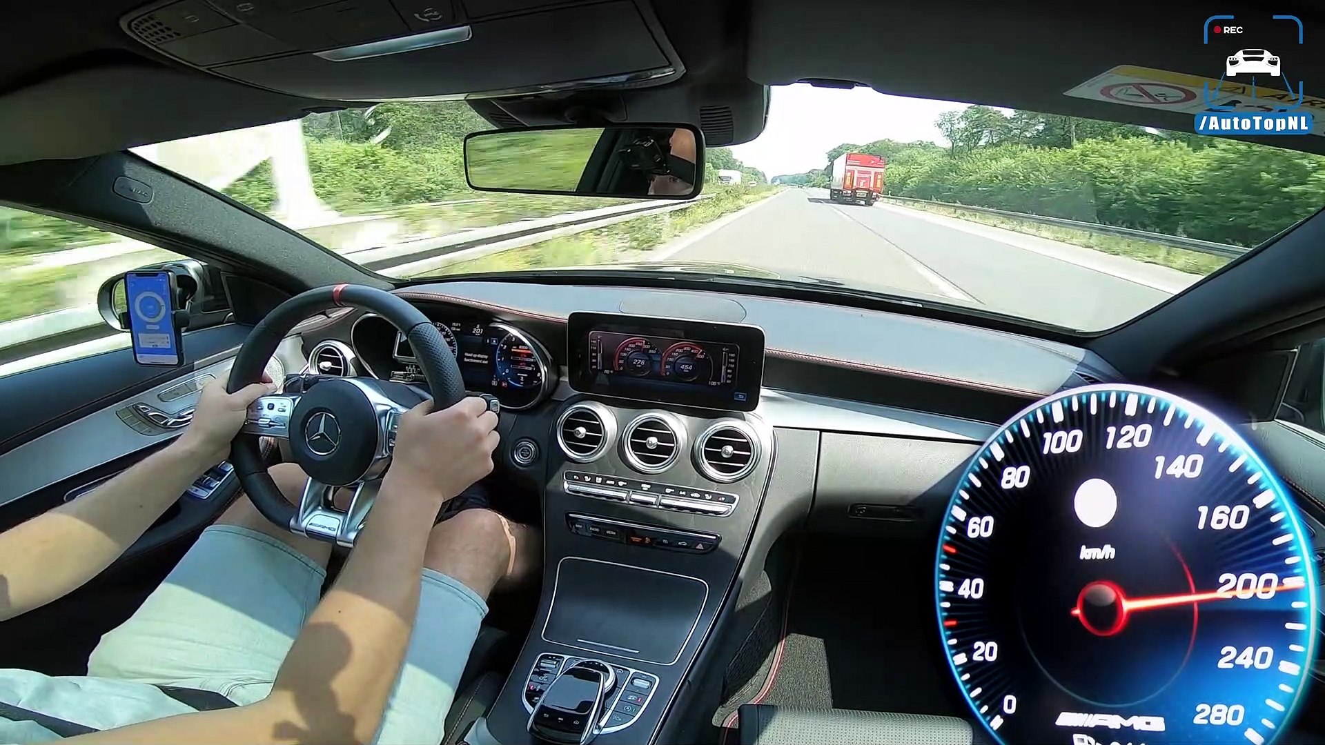 NEW! Mercedes AMG C43 C Class TOP SPEED on AUTOBAHN by AutoTopNL