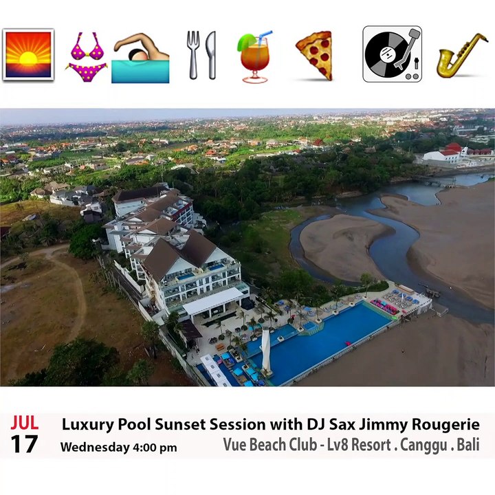 Vue beach Club #Canggu sunset session with #DJ sax Jimmy Rougerie