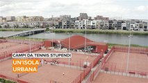 Campi da tennis stupendi: un'isola urbana