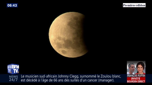 Les belles images de l'éclipse partielle de Lune survenue cette nuit