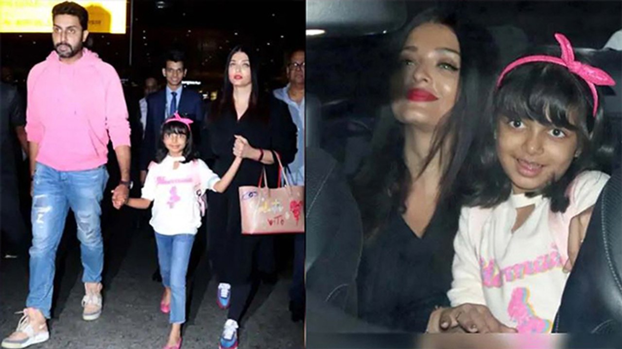 Aishwarya Rai Bachchan, Aaradhya Bachchan & Abhishek return from New York; Watch video | FilmiBeat
