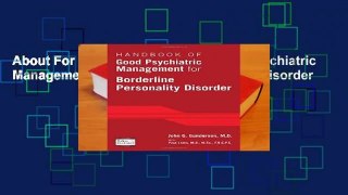 About For Books  Handbook of Good Psychiatric Management for Borderline Personality Disorder