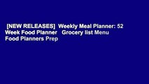 [NEW RELEASES]  Weekly Meal Planner: 52 Week Food Planner   Grocery list Menu Food Planners Prep