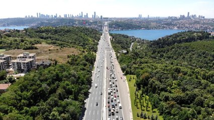 FSM Köprüsü'nde bakım ve onarım çalışmalarındaki son durum havadan görüntülendi