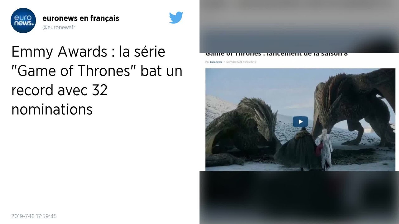 Game of Thrones bat le record de nominations aux Emmy Awards avec son ultime saison