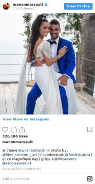 Le mariage de Julien Tanti et Manon Marsault