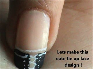 Tie Up Lace Easy Nail Art For Beginners!