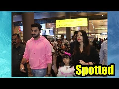 Aishwarya Rai Bachchan along with husband Abhishek Bachchan spotted at the airport