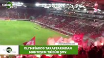 Olympiakos taraftarından muhteşem tribün şov