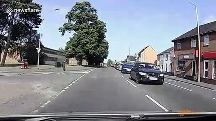 UK scooter rider gets flung like a rag doll after undercutting traffic and colliding with car
