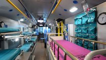 Dünyanın tam donanımlı, ilk mobil hastane otobüsü hastanesi görenleri şaşırttı
