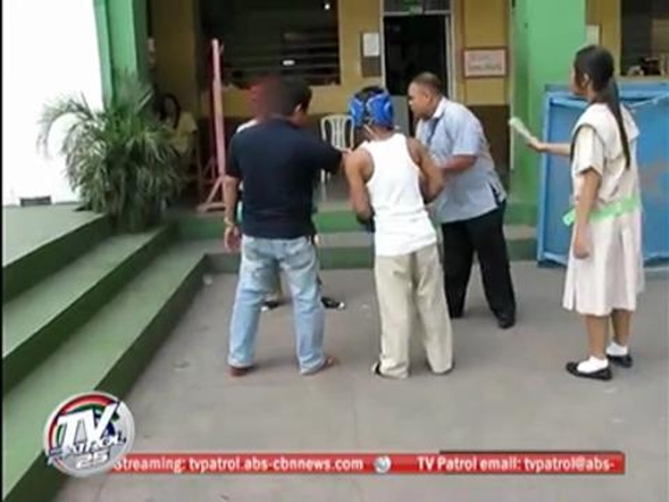 Teachers caught on cam prodding 2 students to spar