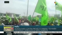 Cientos de comuneros peruanos en paro contra proyecto minero Tía María