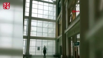 Yağmur nedeniyle hastaneyi su bastı