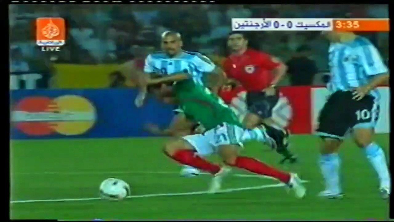 الشوط الاول مباراة الارجنتين و المكسيك 3-0 نصف...