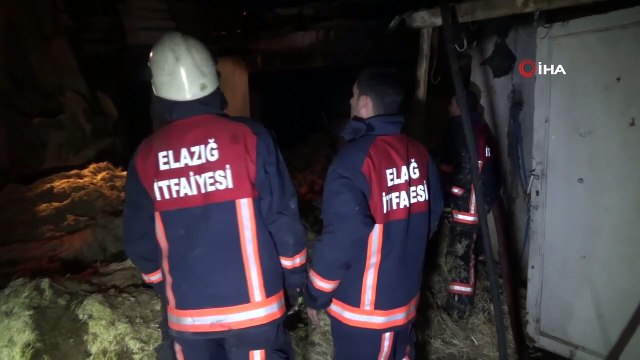 Elazığ’da ahır yangını, hayvanların çoğu kurtarıldı