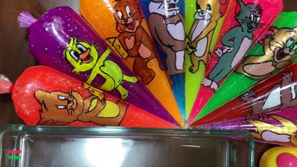 TOM and JERRY || Making Slime with Piping Bags ❤️11 || Perfect Slime Sound ||