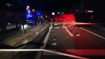 Yolcu otobüsünün çarptığı otomobil takla atıp karşı şeride geçti: 2 yaralı