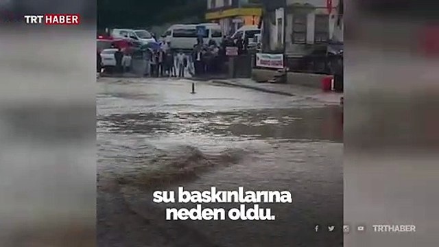 Düzce'de şiddetli yağış nedeniyle su baskınları yaşandı