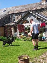 Dog Plays Soccer With Owner