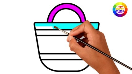 Coloring Beautiful Ladies Bag  | Painting for toddlers and drawing for kids | Itty Bitty Kids Art