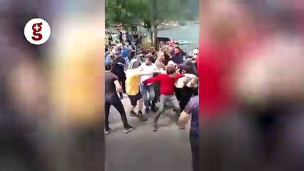 Trabzon'da 'Kürdistan' yazılı atkı taşıyan turist kafilesine linç