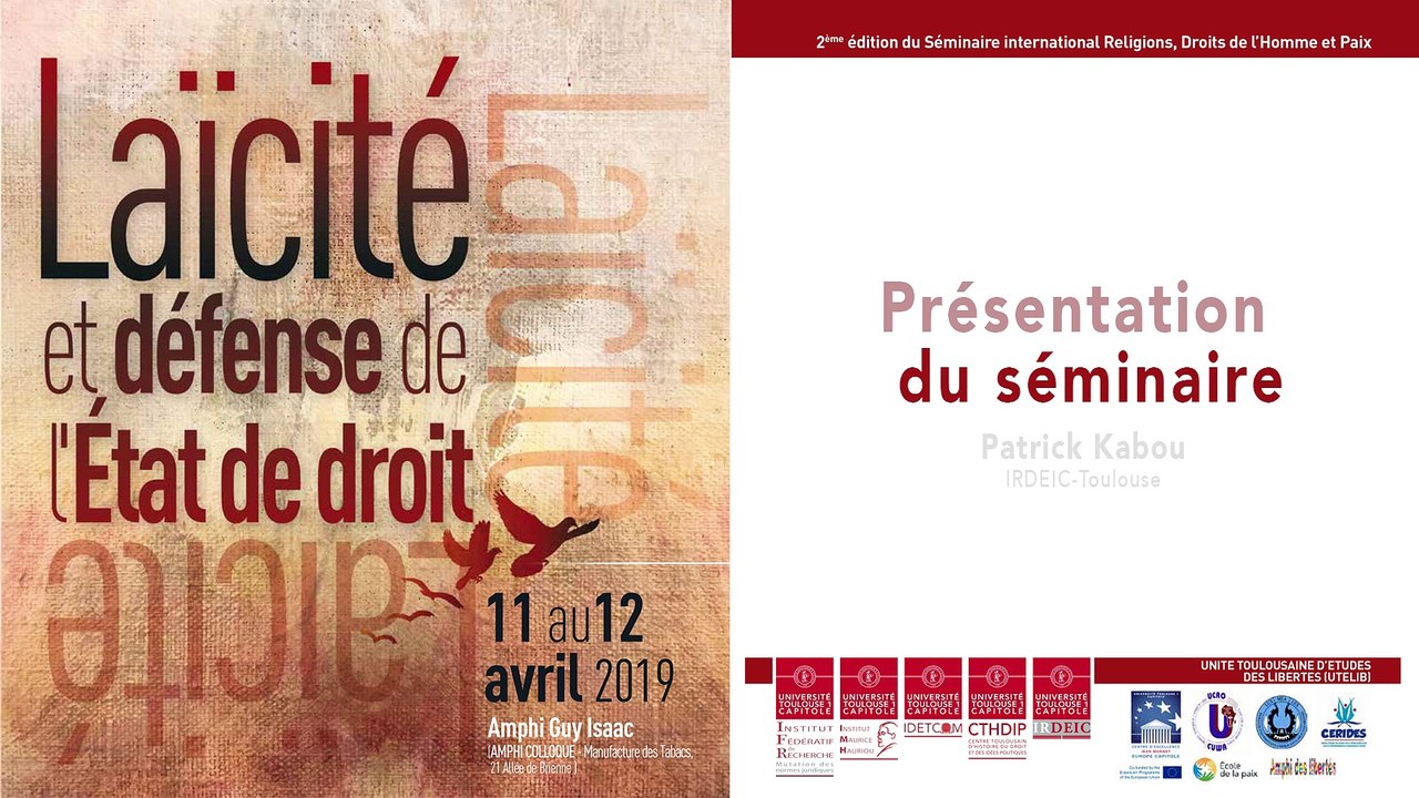 A propos du séminaire "Religions, Droits de l'Homme et Paix" (Patrick Kabou, doctorant IRDEIC)