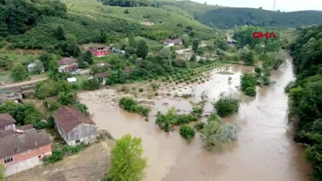 DÜZCE SEL BÖLGESİNDEN HAVADAN GÖRÜNTÜLER