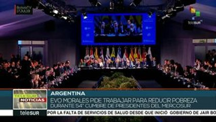 Pide Evo Morales trabajar para reducir la pobreza en el MERCOSUR