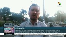 Taxistas en Ecuador protestan por pago de compensaciones