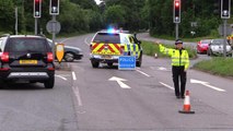 Emergency services at the scene of tragic A24 collision