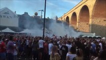 Fans celebrate England win at Mansfield pub