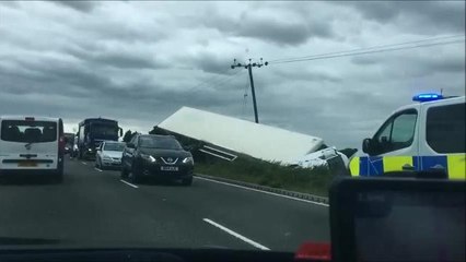 A47 lorry crash near Peterborough