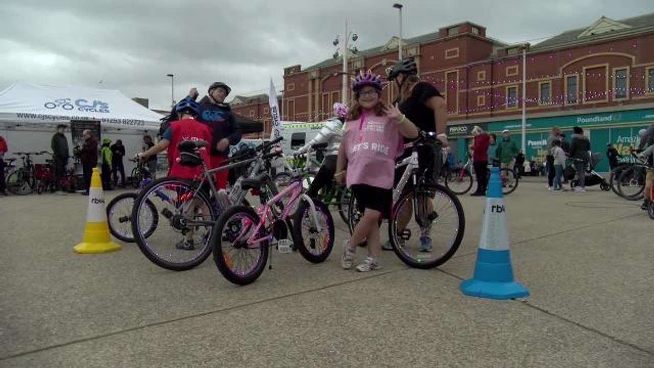 Lucky cyclists got sneak peek of Blackpool Illu...