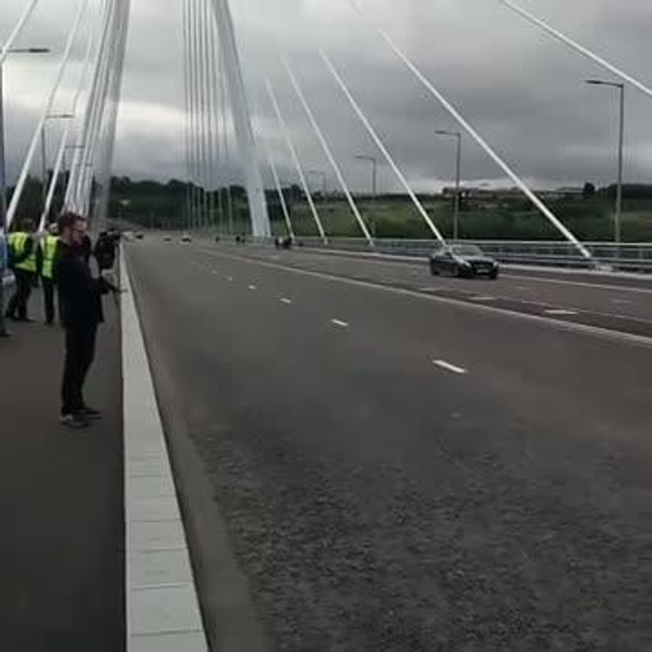 First cars cross Northern Spire
