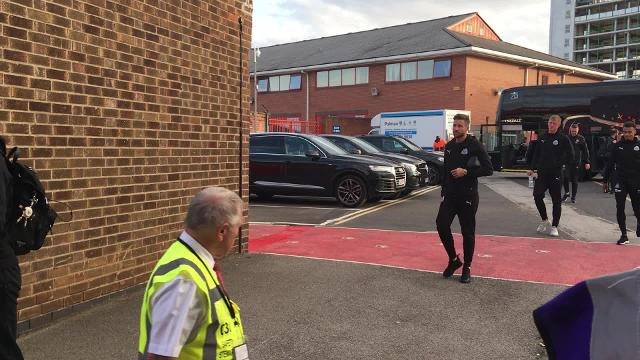 Rafa Benitez arriving at the City Ground