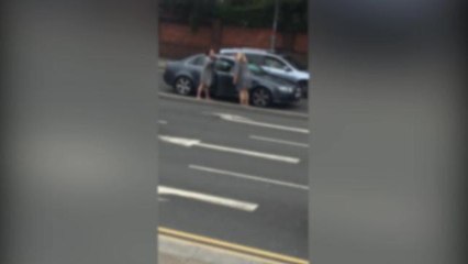 Two women fight in road rage incident