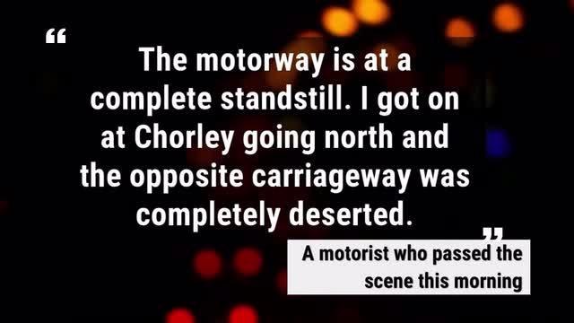 M61 motorway closed as man falls from bridge near junction eight for Chorley - Lancashire