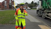 Dancing lollipop man, Alan Filbee, is delighted his job has been saved.