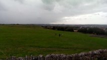 High winds on Cleadon Hills in Storm Ali