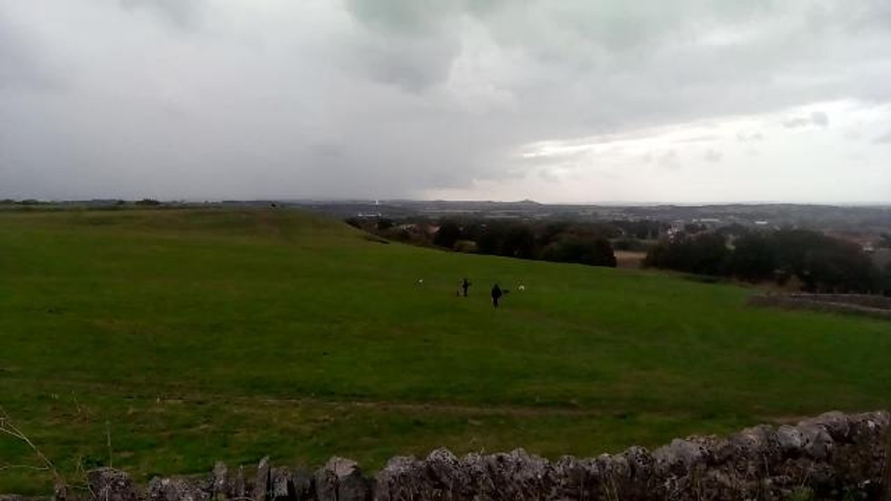 High winds on Cleadon Hills in Storm Ali