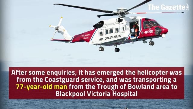 Helicopter hovering above Blackpool