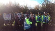 Protestors at the Preston New Road fracking site