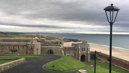 Apache helicopter sets its sights on Bamburgh Castle.