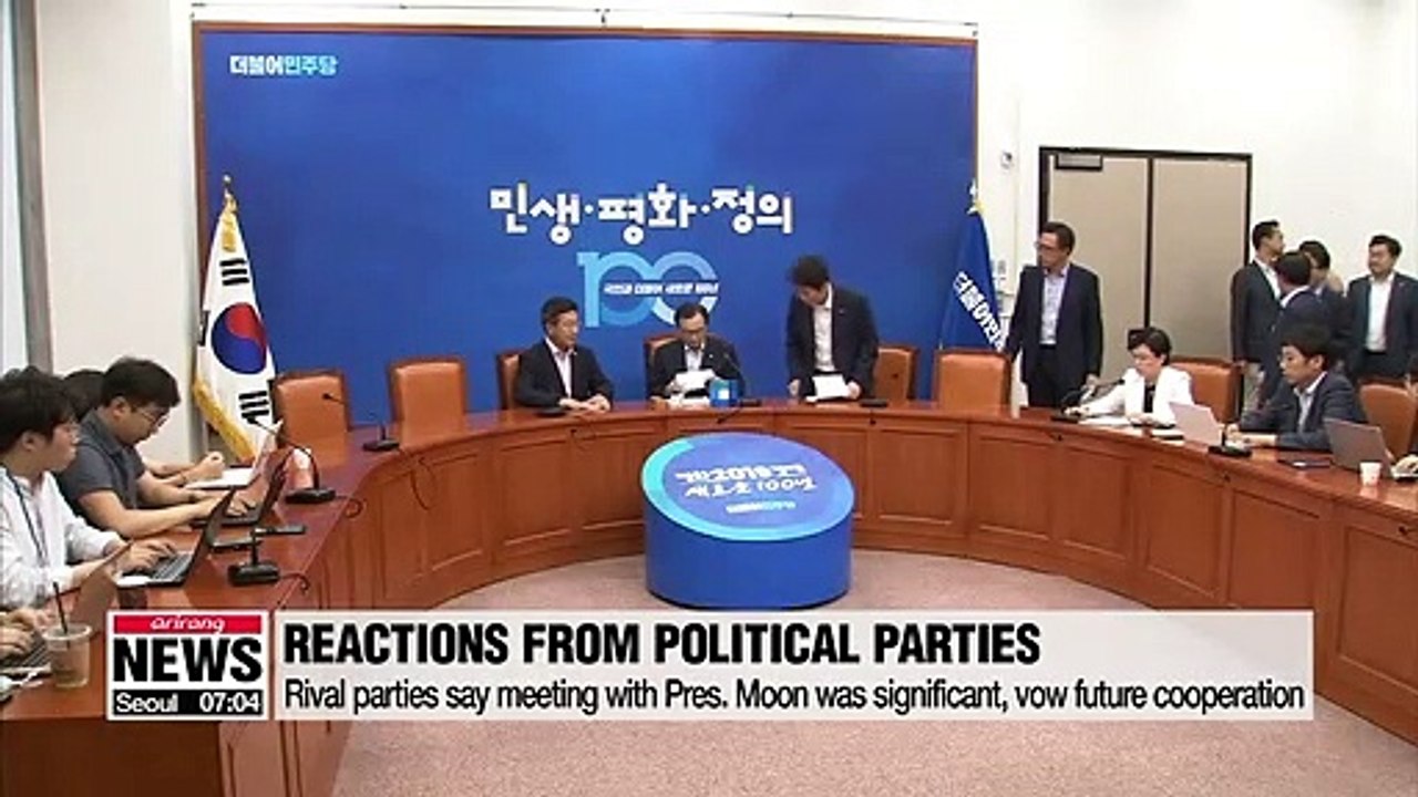 Rival parties say talks with President Moon was significant, vowed future cooperation