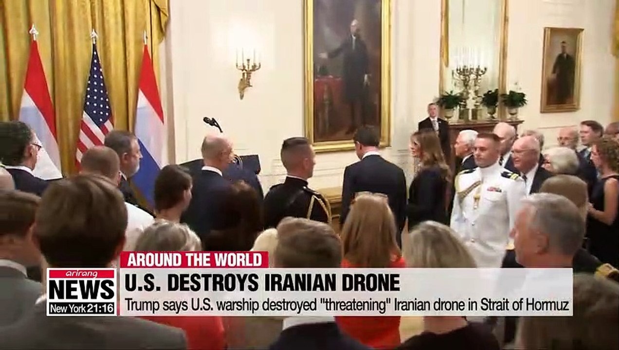 Trump says U.S. warship destroyed "threatening" Iranian drone in Strait of Hormuz