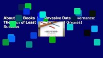 About For Books  Non-Invasive Data Governance: The Path of Least Resistance and Greatest Success
