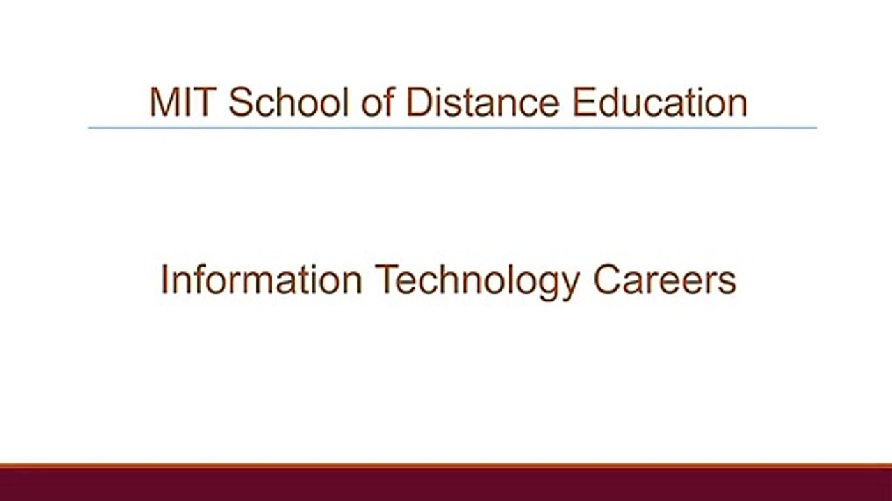 Information Technology Careers - MIT School of Distance Education
