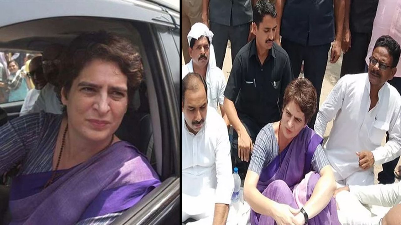 Sonbhadra नरसंहार पर गरमाई सियासत, धरने पर बैठीं Priyanka Gandhi गांधी को पुलिस ने हिरासत में लिया